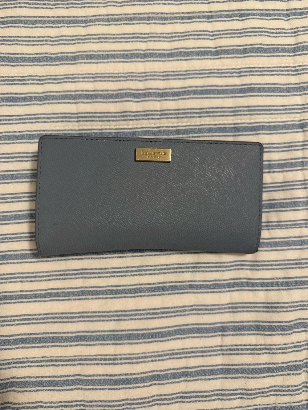Kate Spade Blue Saffiano Leather Long Wallet
